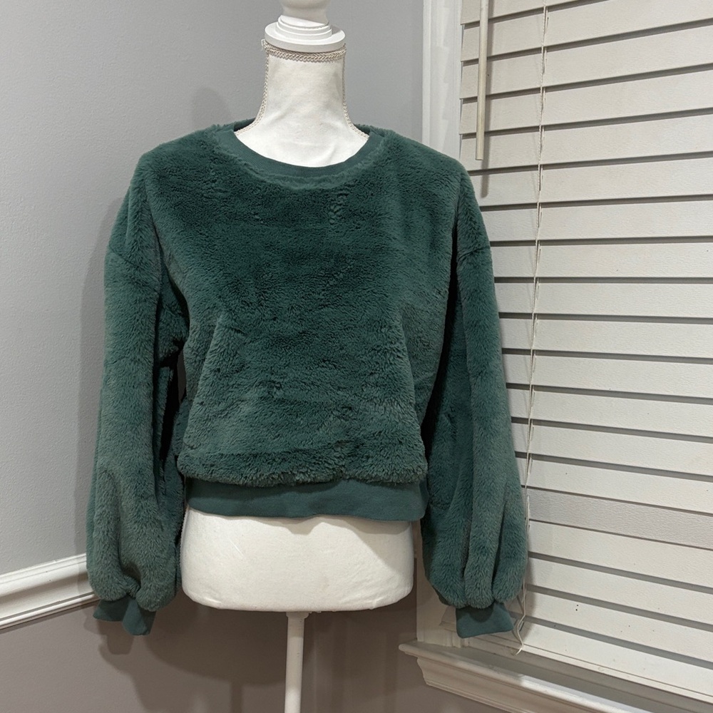 Nordstrom Plush Teal Crew Neck Sweater